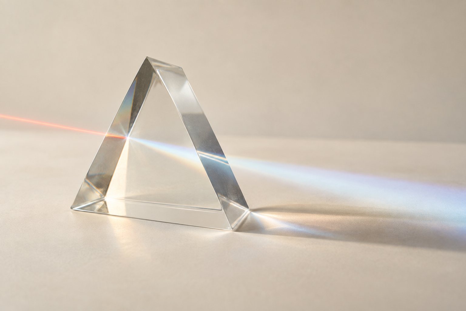 Conceptual image of light passing through a transparent prism